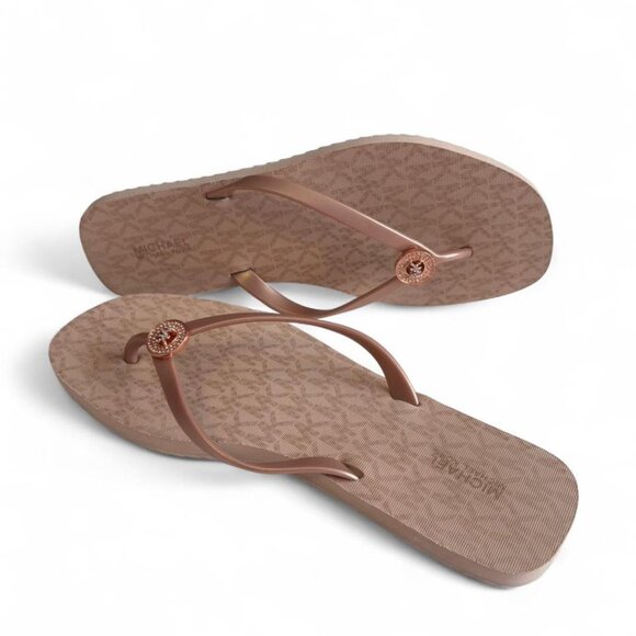 Michael Kors Jinx Logo Flip-Flop Sandals Blush Pink Women's Size 10 - Picture 2 of 8